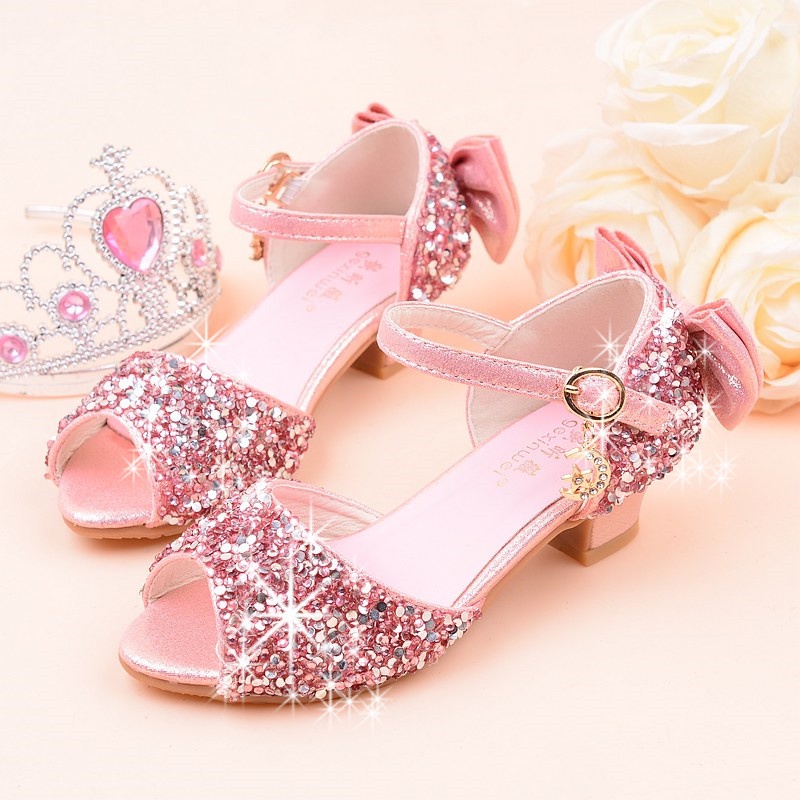 Xăng đan cao gót đế mềm thoáng khí thời trang mùa hè 2020 cho bé gái