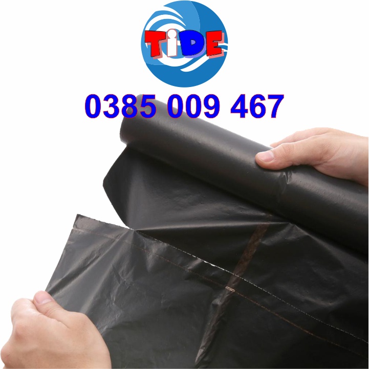 [09 cuộn] Túi đựng rác thân thiện (KT: 53cm x 63cm x 500g) – Màu đen – Túi dày và sạch không mùi – Xé tay tiện lợi