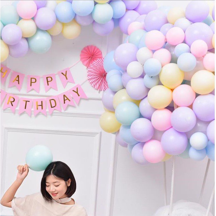 Bóng Bay Tròn Tông Màu Pastel 10 Inch Dùng Trang Trí Sinh Nhật Party - K122