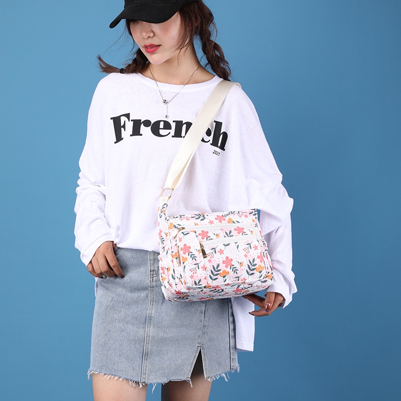 Túi Đeo Chéo Vải Canvas In Họa Tiết Phong Cách Trung Hoa Cho Nữ