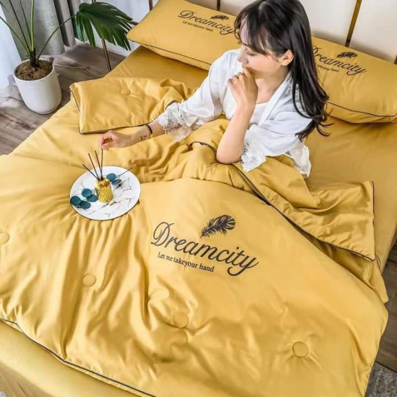 Set lụa cao cấp Dream City chăn trần tơ tằm