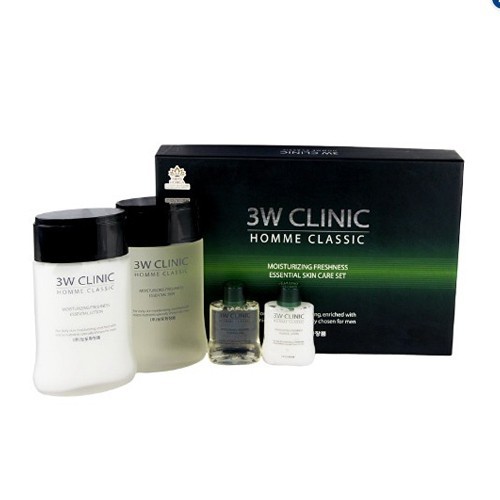 [Hàng Nhập Khẩu] Bộ 2 sản phẩm dưỡng trắng da nam 3W CLINIC HOMME CLASSIC ESSENTIAL SKIN CARE SET