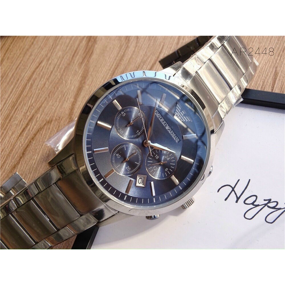 Đồng Hồ Nam Emporio armani AR2448 Dây Thép , Mặt Blue , Size 42mm