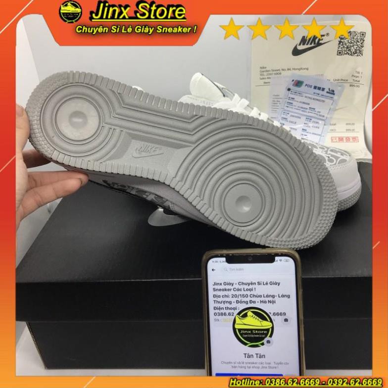 Giày thể thao sneaker AF1 trắng kết hop dior đế xám hàng 1:1 full size da bò đôt không cháy | BigBuy360 - bigbuy360.vn