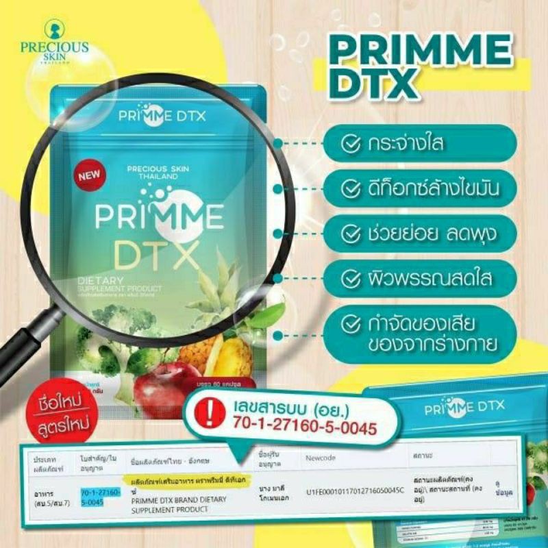 Mẫu mới) Detox Prime Tiêu Mỡ Thải Độc - Thái Lan Chuẩn