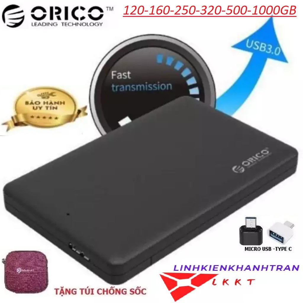 Ổ CỨNG DI ĐỘNG ORICO 120GB,160GB,250GB,320GB,500GB, 1TB USB 3.0 kết nối Smartphone