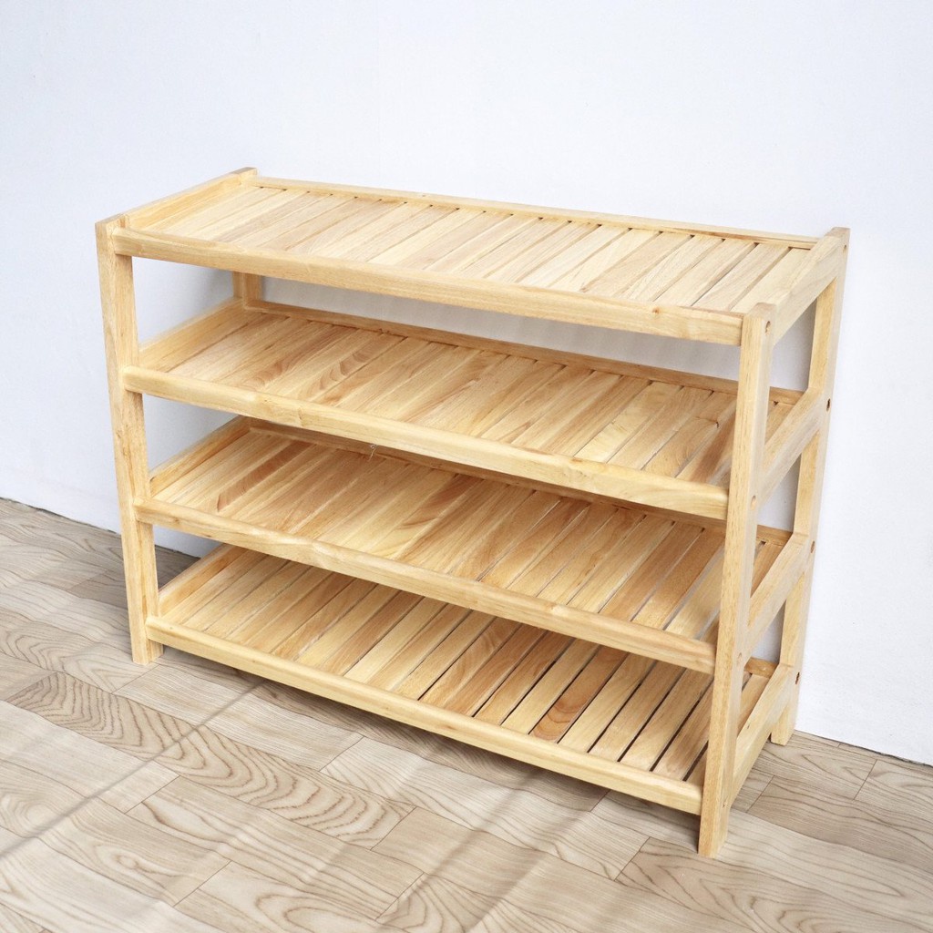 Kệ để giày dép 4 tầng SEADECOR gỗ cao su tự nhiên bền, đẹp, chống mọt