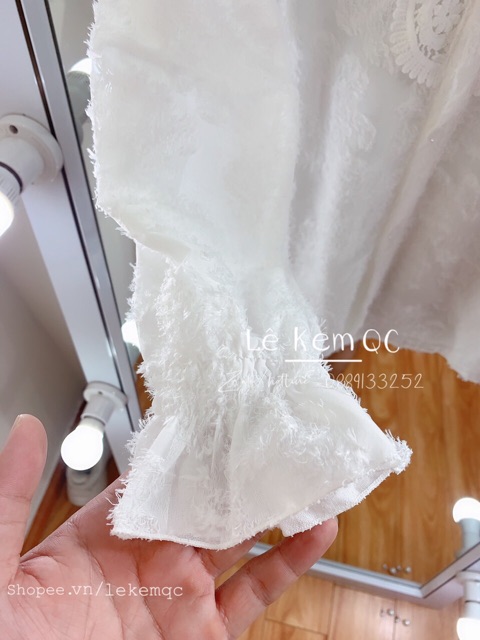 Áo kiểu cổ ren tay dài QCCC [ Ảnh thật