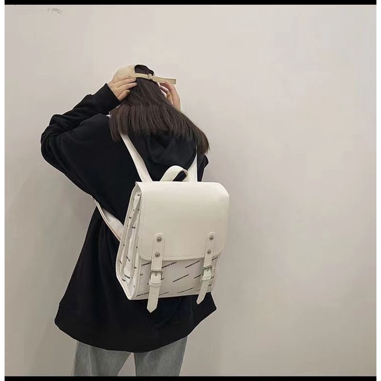 Ba Lô Da PU Thời Trang Hàn Cho Nữ 2022 Ba lô Túi Máy Tính Cặp Sách Phù hợp với một máy tính xách tay 13 inch