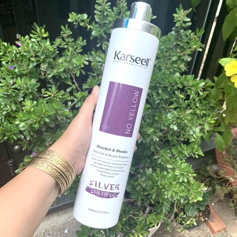 DẦU GỘI TÍM KHỬ ÁNH VÀNG CHO TÓC TẨY KARSEELL NO YELLOW SHAMPOO 1000ml