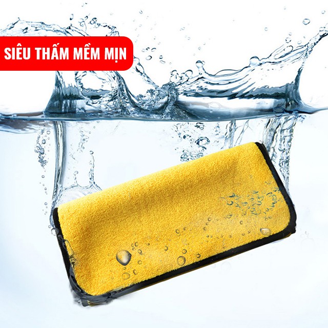 Khăn lau xe ô tô chuyên dụng siêu thấm nước, chống xước, không rụng lông, khăn microfiber lau xe hơi đa năng