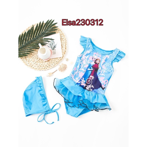váy bơi công chúa elsa disney, bộ bơi liền thân, bikini cho bé gái, váy tắm