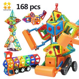 2017 Mediun Size 168/96 Pcs Magnetic Blocks Building 3D DIY Toy with Animal & Car-styling Educational Game Toys For Children