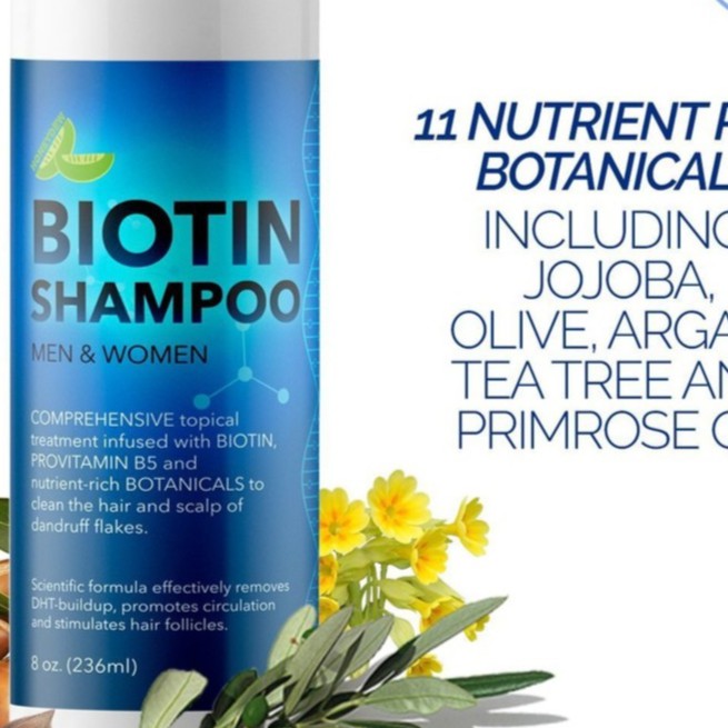 Dầu gội đầu Biotin với hỗn hợp vitamin B giúp mọc tóc và giảm tình trạng rụng tóc dành cho cả nam và nữ 236 ml