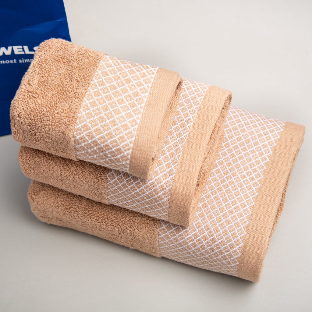 Combo Khăn Tắm, Khăn Mặt, Khăn Gội Nam Đô, Chất Liệu Cotton Mềm Mại Thấm Hút