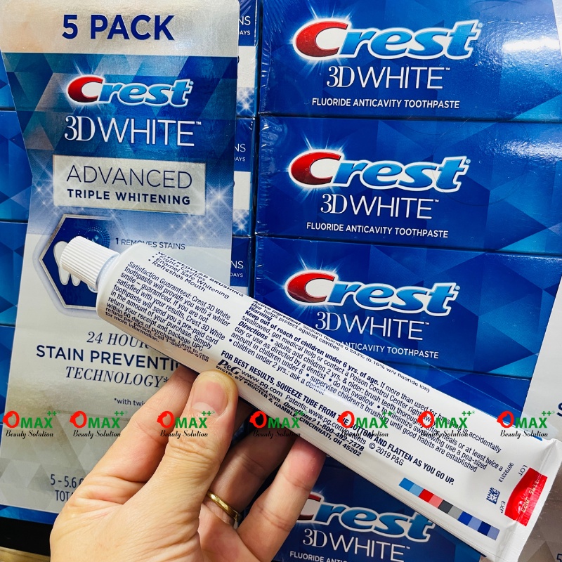 KEM ĐÁNH RĂNG CREST MỸ 158G - RĂNG CHẮC KHỎE - TRẮNG SÁNG - GIẢM NƯỚU VÀ HÔI MIỆNG