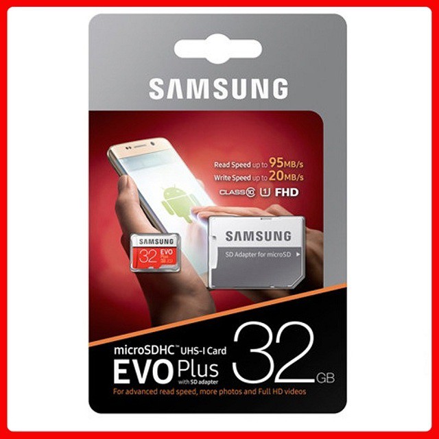 Thẻ nhớ MicroSDHC Samsung Evo Plus 32GB U1 95MB/s - Box New (Đỏ) - Hàng Chính Hãng