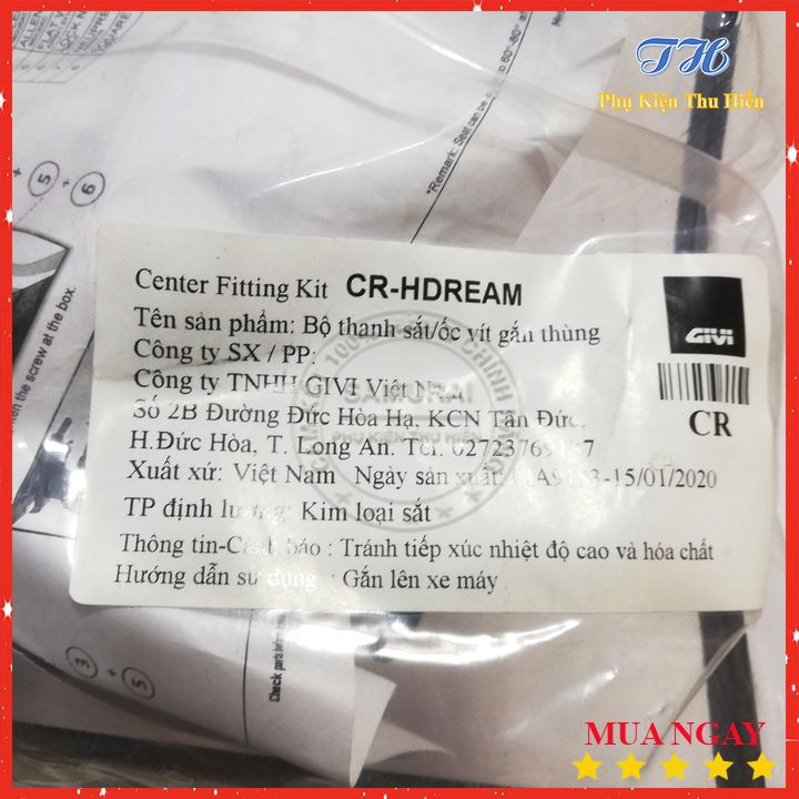 Pát Gắn Thùng Giữa Givi Cho Xe HDream