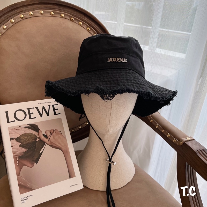 Mũ vành JACQUEMUS rách có quai, hàng quảng châu cao cấp ms14161