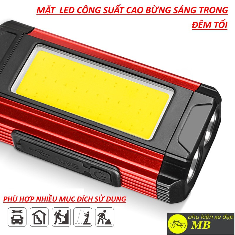 đèn pin siêu sáng mini cầm tay cao cấp 1000m sạc usb pin lâu làm sạc dự phòng,dùng cho xe đạp, phượt,dân kỹ thuật DP03