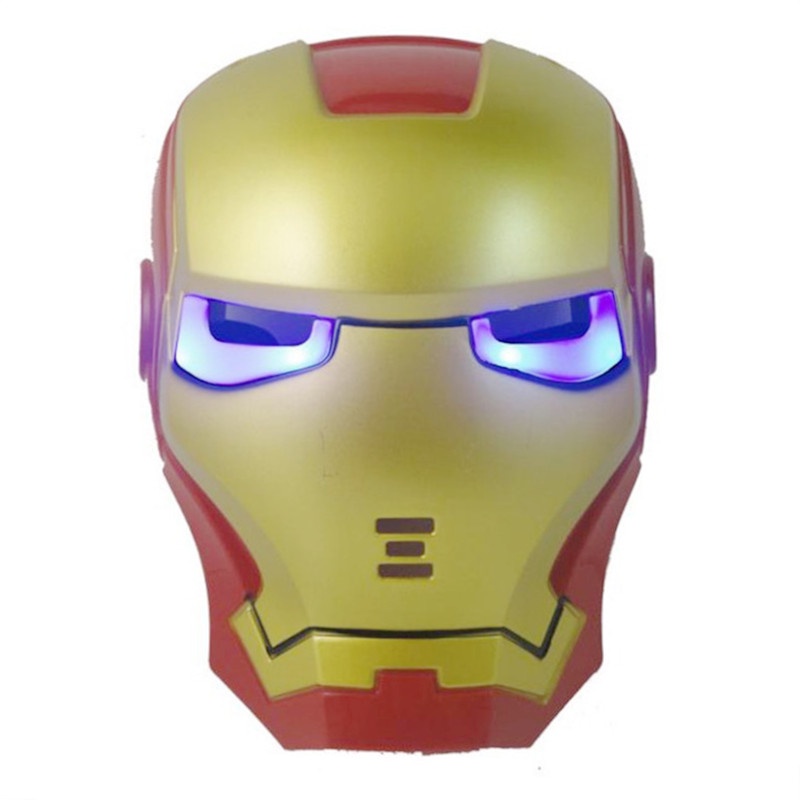 Mặt Nạ Hóa Trang Iron Man Xanh Có Đèn LED Độc Đáo Người Sắt Đỏ