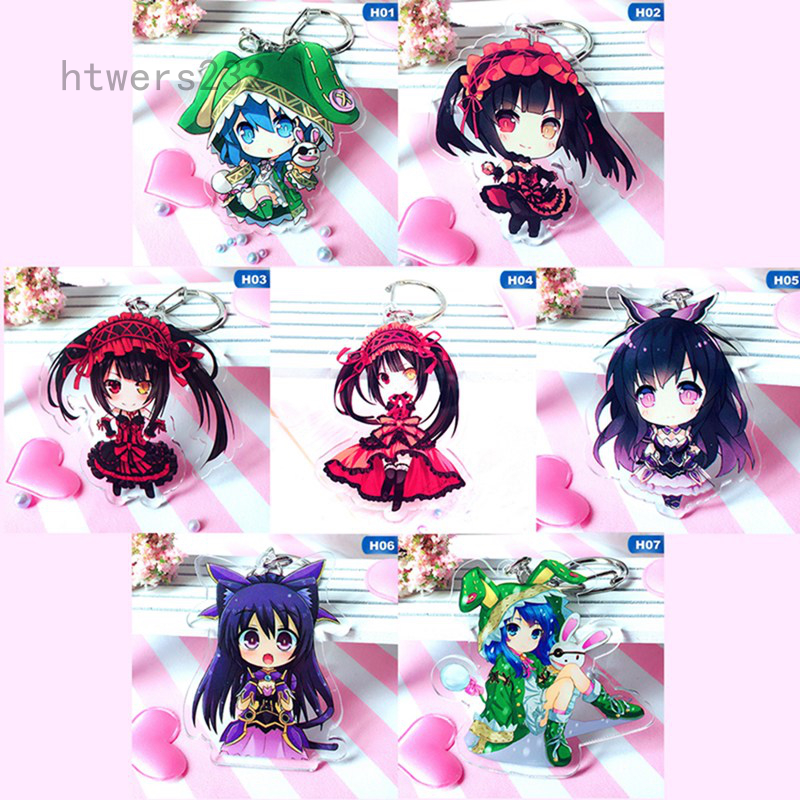 Móc Khóa Acrylic Hình Nhân Vật anime Itsuka Kotori Yoshino Tokisaki Kurumi Htwers232