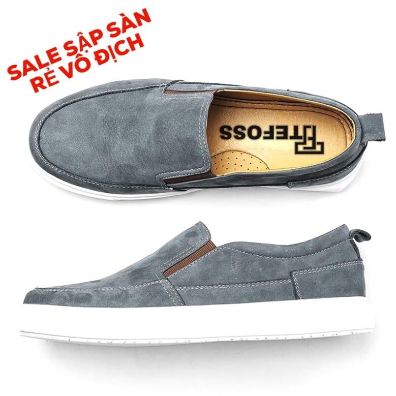 Giày lười da bò thật nam Slip on TEFOSS HN747 nhiều màu size 38-44 cao cấp .