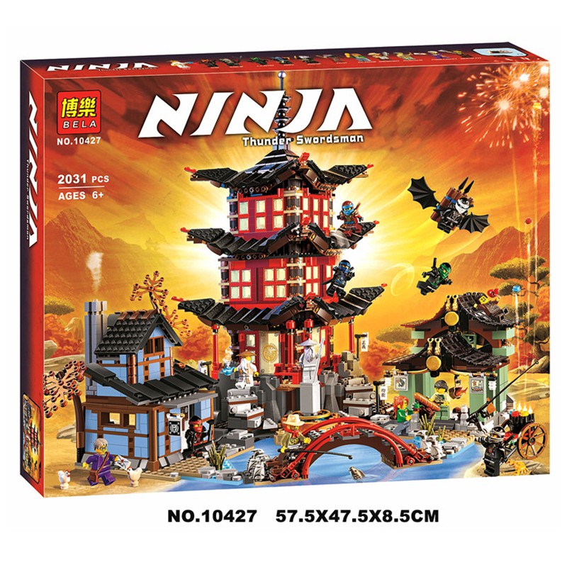 Đồ chơi lắp ráp Lego Ninjago Bela 10427 Season Phần 4 Ngôi Đền Ninja ma xếp hình Minifigures Kai Cole Lloyd Nya Jay Nya