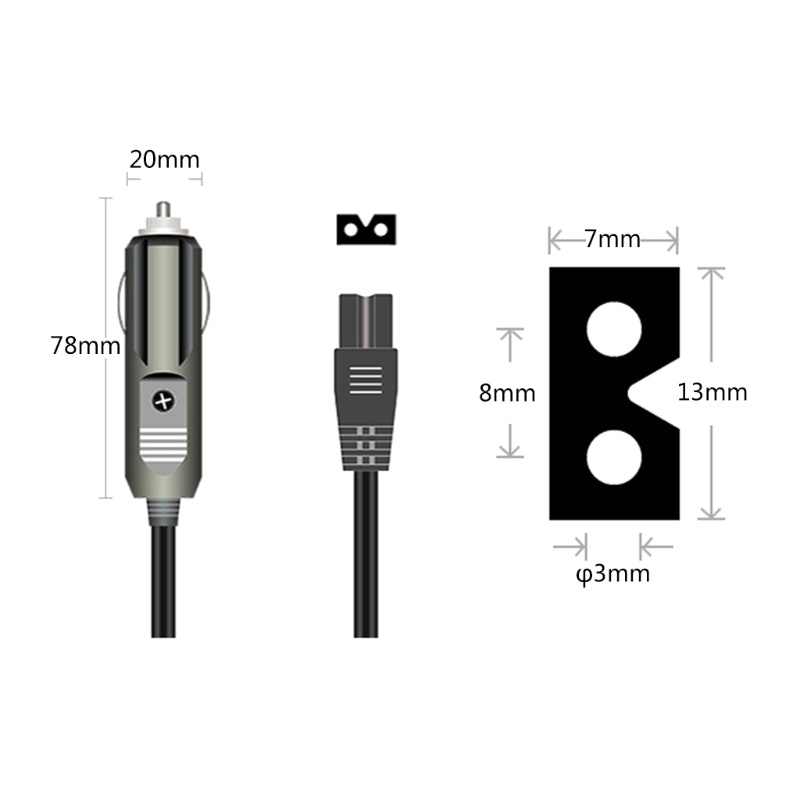 Dây cáp nguồn Type B mini sạc tủ lạnh xe hơi dài 3M với lõi đồng chuyên dụng chất lượng cao