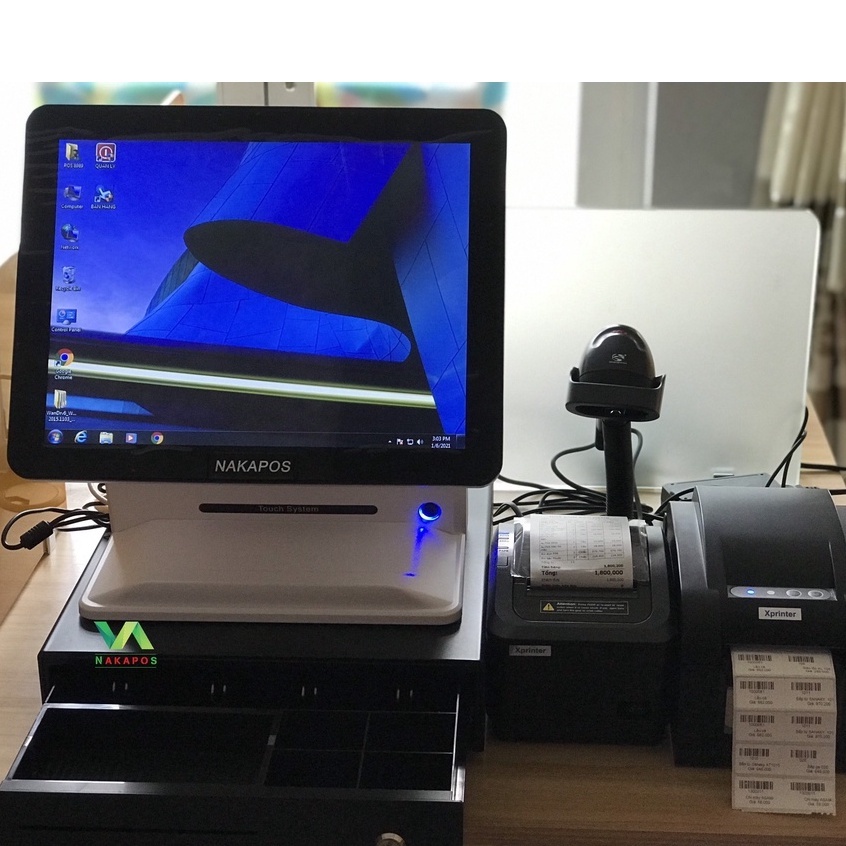 Bộ máy thu ngân cảm ứng, máy pos cảm ứng sử dụng mô hình siêu thị, tạp hóa , nhà sách, shop thời trang | BigBuy360 - bigbuy360.vn