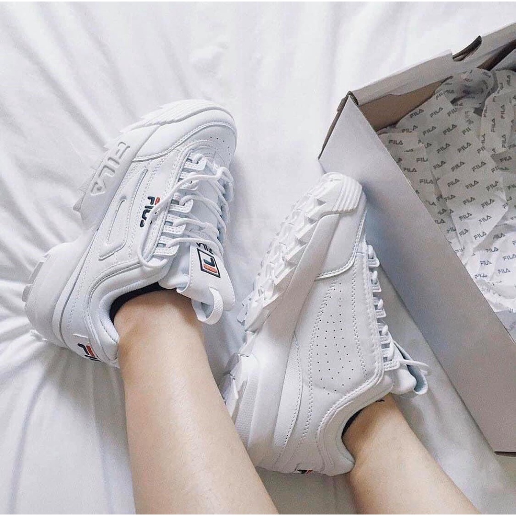 Giày FILA Disruptor 2 Premium Chính Hãng🔴SIMPLE SNEAKER🔴Fila Disruptor II Màu Trắng Đế Cao Phối Đồ Phong Cách