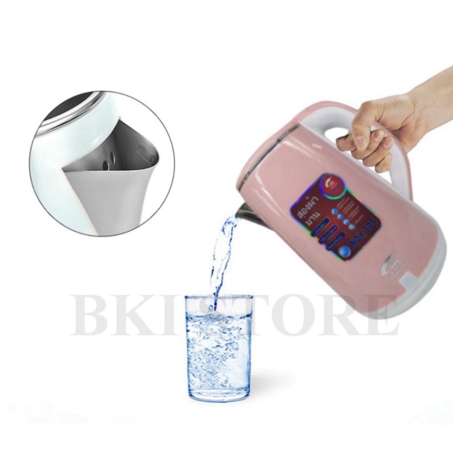 Ấm Siêu Tốc JIPLAI THÁI LAN Cao Cấp 2.5L  Cách Nhiệt, Ấm Đun Siêu Tốc 2 Lớp Loại Lớn, Nồi Đun Nươc Tiện Lợi