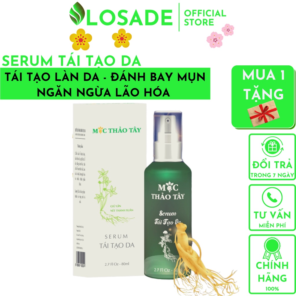 Serum tái tạo da dưỡng ẩm tăng độ đàn hồi cho da hồng hào tươi sáng mờ thâm nám tàn nhang LUXI SKIN LOSADE