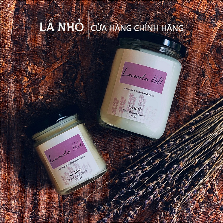 [Mã BMBAU50 giảm 10% đơn 99k] Nến thơm LÁ NHỎ Lavender Hill (Oải Hương + Gỗ Teak + Vanilla) Thư Giãn Ngủ ngon