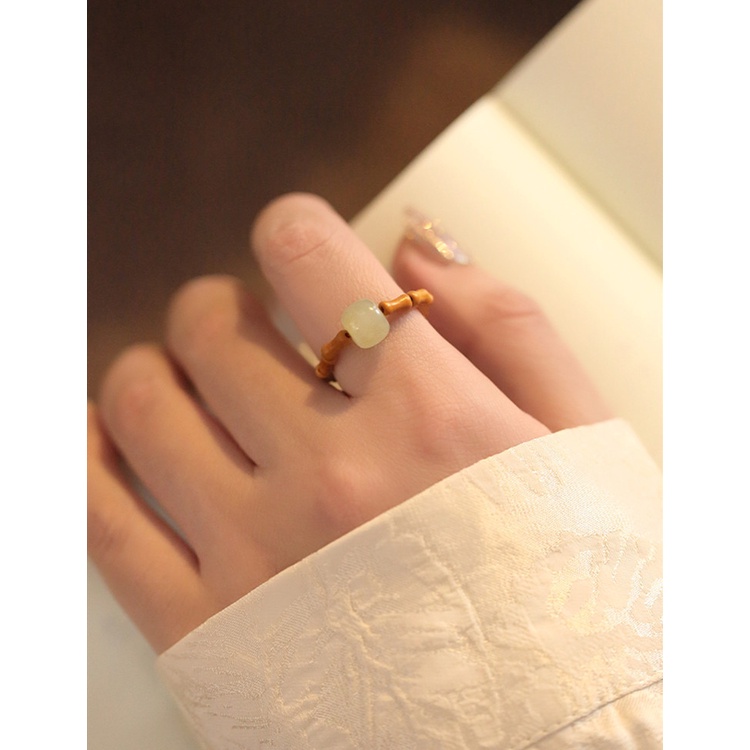 [Hàng Mới] Nhẫn Đính Hạt Óc Chó Phong Cách Dân Tộc