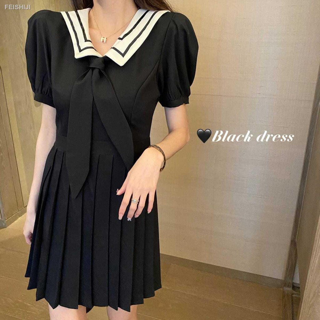 Đầm Nữ Ngắn Tay Cổ Bẻ Xếp Ly Thời Trang Pháp 2020