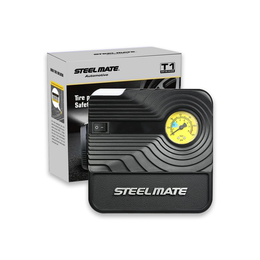 Bơm Hơi Ô Tô Chĩnh Hãng Steel Mate T1 Nhỏ Gọn Công Suất Cực Lớn Bảo Hành 12 Tháng