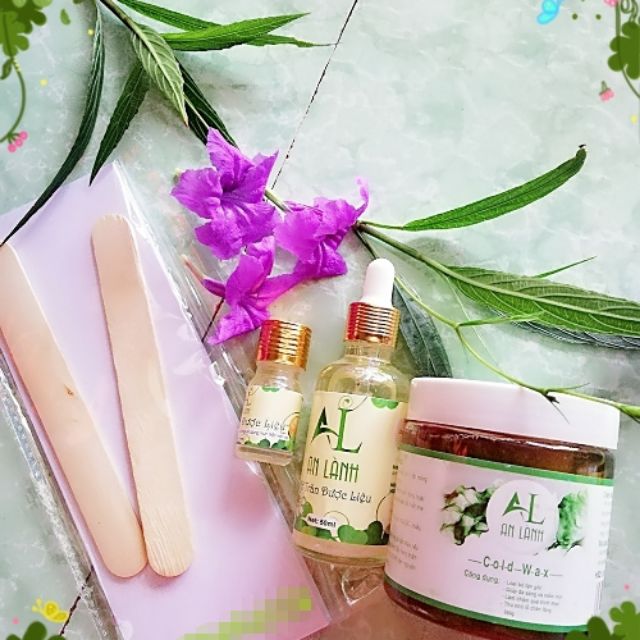 Combo Wax lông An Lành, sáp wax lông + mỡ trăn dưỡng da sau wax, tặng que giấy wax