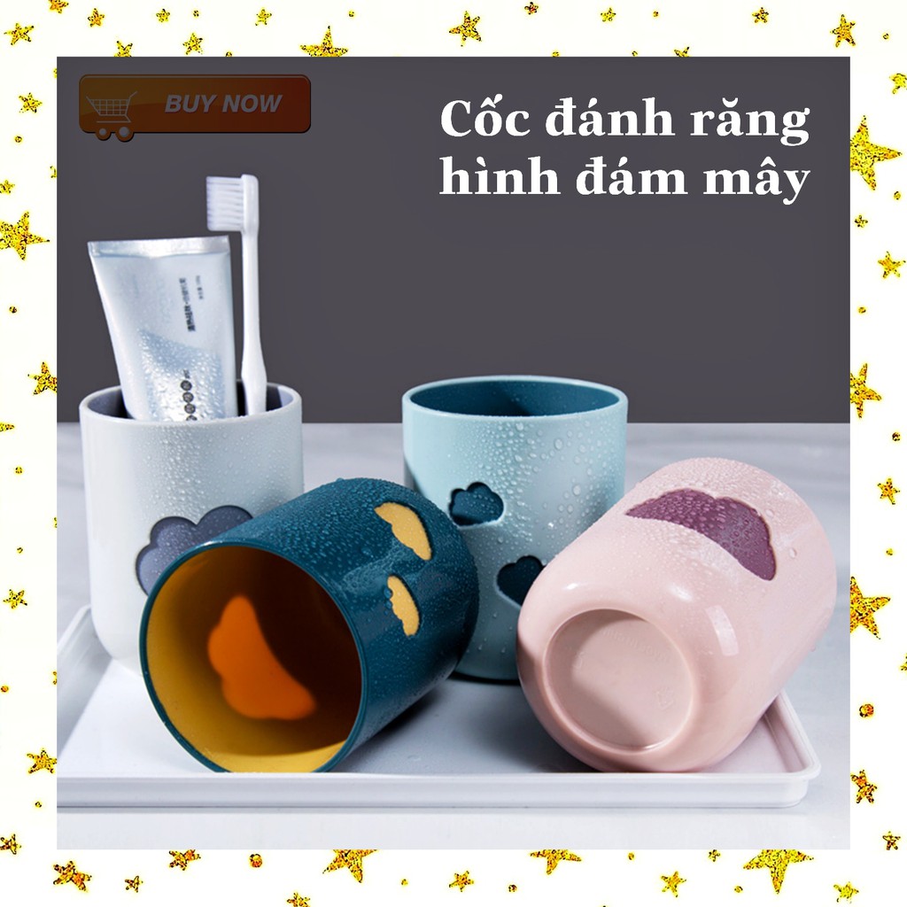 ⚡PHONG CÁCH BẮC ÂU⚡Cốc Đánh Răng Cốc Nhựa Cốc Uống Nước Ly Nhựa Hình Đám Mây Chống Trơn Trượt