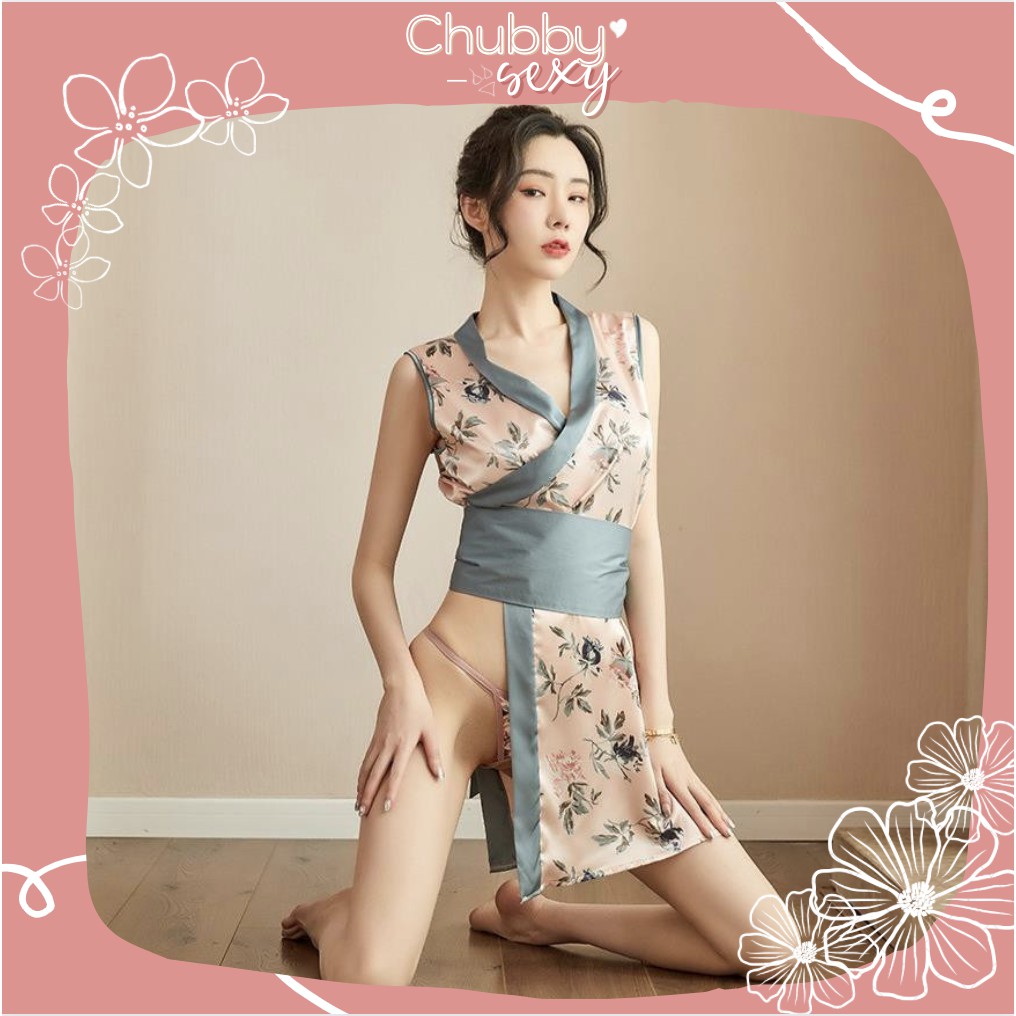 Cosplay Kimono Nhật Bản Siêu Sexy - Set Kimono Nhật Cực Kỳ Khêu Gợi Quyến Rũ Kimochi Vải Satin Lụa - CPL22 - Chubby.Sexy | BigBuy360 - bigbuy360.vn