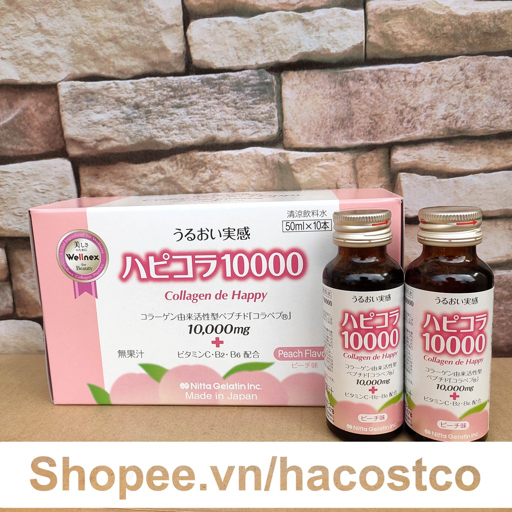 Nước uống Collagen De Happy 10000mg Của Nhật hộp 10 chai 50ml - 10.000mg | BigBuy360 - bigbuy360.vn