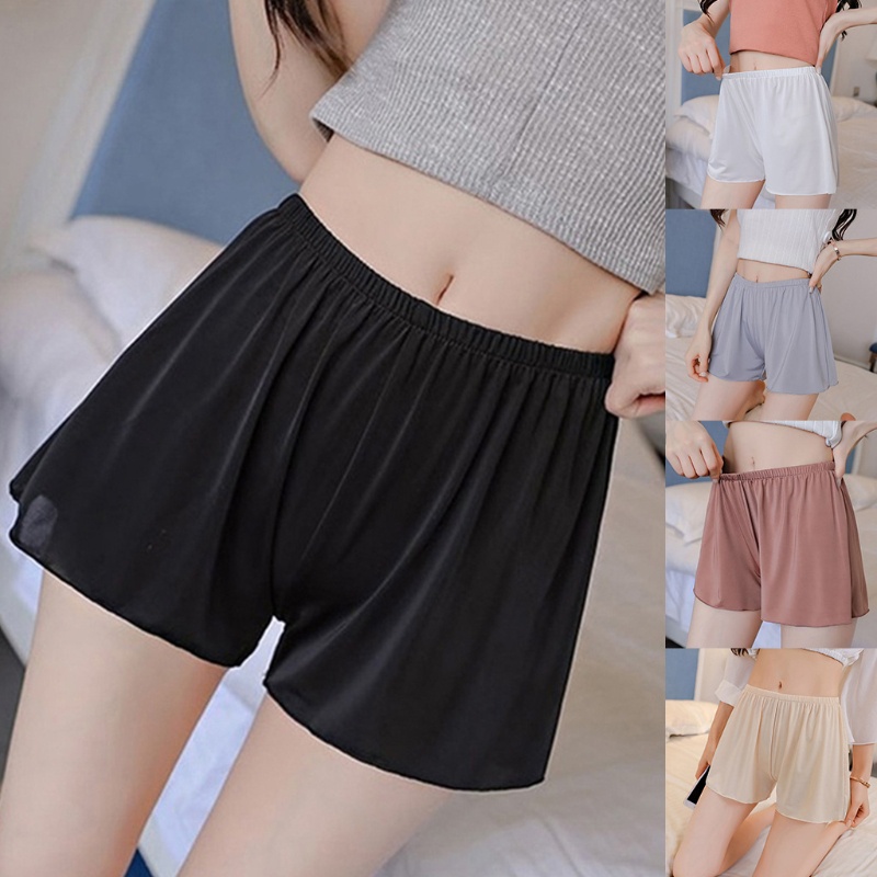 Quần Lót An Toàn Dáng Rộng Không Đường May Lưng Thun Màu Trơn Chống Lộ Hàng Dành Cho Nữ