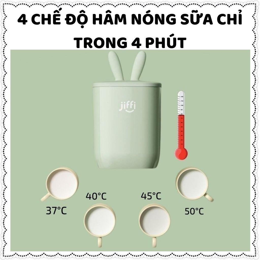 [MÁY HÂM SỮA xách tay mini Jiffy] + [5 QUÀ TẶNG CHO BÉ] hàng chính hãng tiệt trùng 8800mAH 399gram