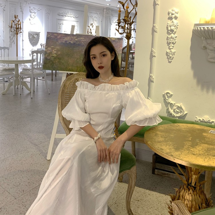 {CÓ SẴN} ĐẦM MAXI VÁY MAXI TRỄ VAI TAY BỒNG TRẮNG HỞ LƯNG ĐI BIỂN ĐI TIỆC CÔ DÂU TIỂU THƯ BÁNH BÈO QUẢNG CHÂU