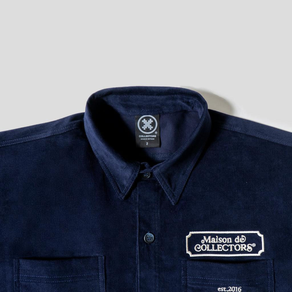 Áo sơ mi nhung tăm Navy Collectors Maison Explorer Shirt