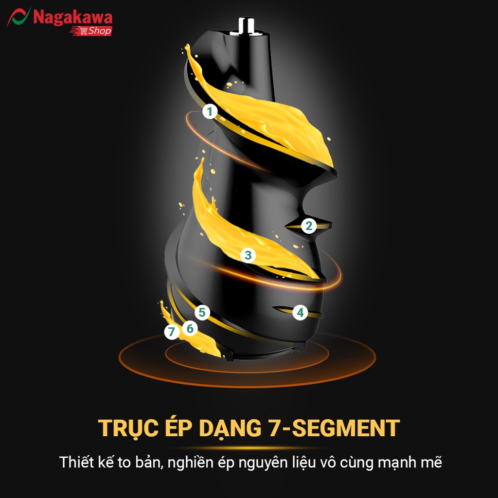 Máy ép chậm Nagakawa NAG0817 – Dung tích 300ml – Công suất 150w – Bảo hành 12 tháng