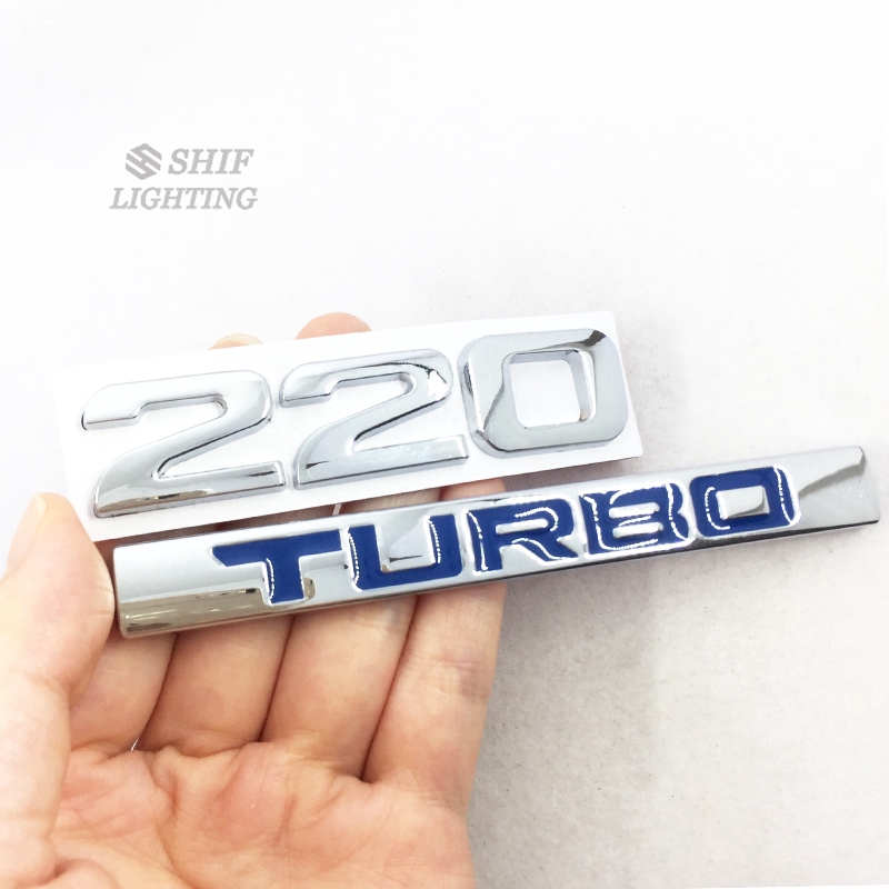 Sticker chất liệu bằng kim loại hoạ tiết logo 220 Turbo trang trí cho Honda