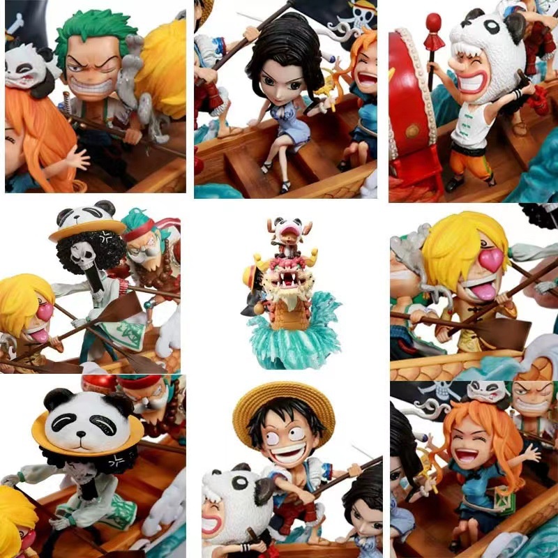 Mô Hình Team Luffy Đua Thuyền Rồng Siêu To, Figure Luffy - Mô Hình One Piece