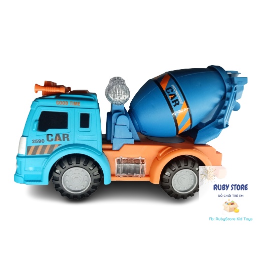 XE TRỘN BÊ-TÔNG BỒN XOAY 360 ĐỘ, CÓ ĐÈN VÀ NHẠC SÔI ĐỘNG