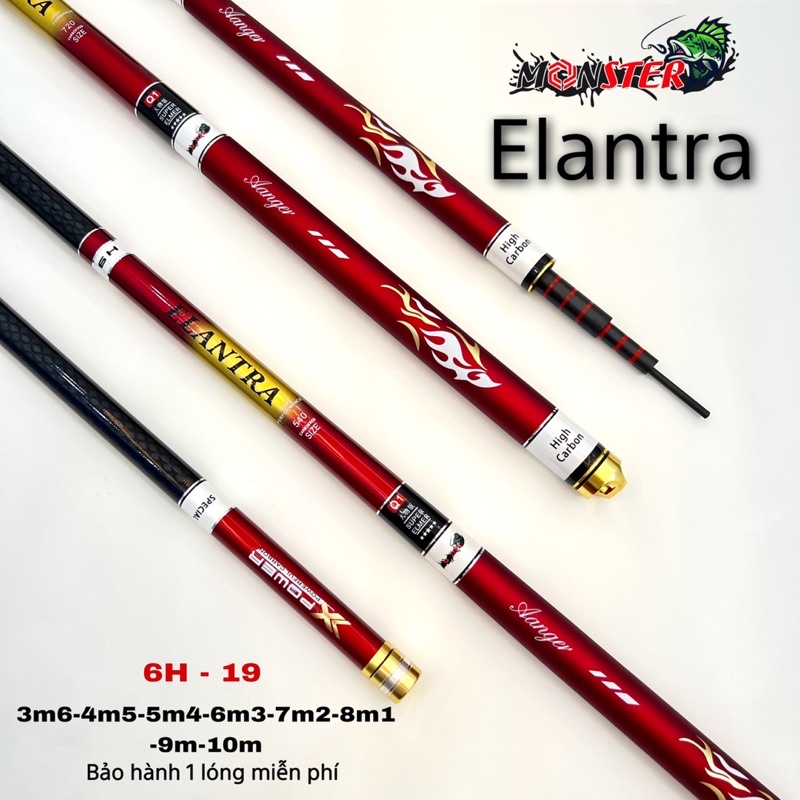 Cần câu tay Monster Elantra 6H19 tặng kèm 1 ngọn phụ và nhẫn